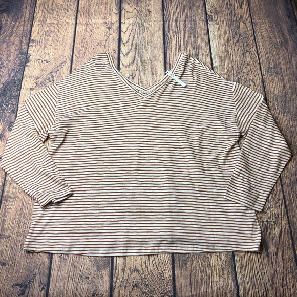 ASOS Maternity Tops - ASOS Maternity 6 Brown/White Stripe L/S Shirt